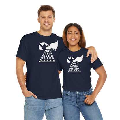 THE NEW WORLD PECKING ORDER Unisex Heavy Cotton Tee