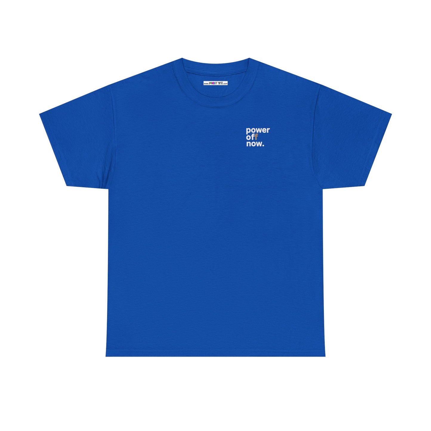 power off now Unisex Heavy Cotton Tee