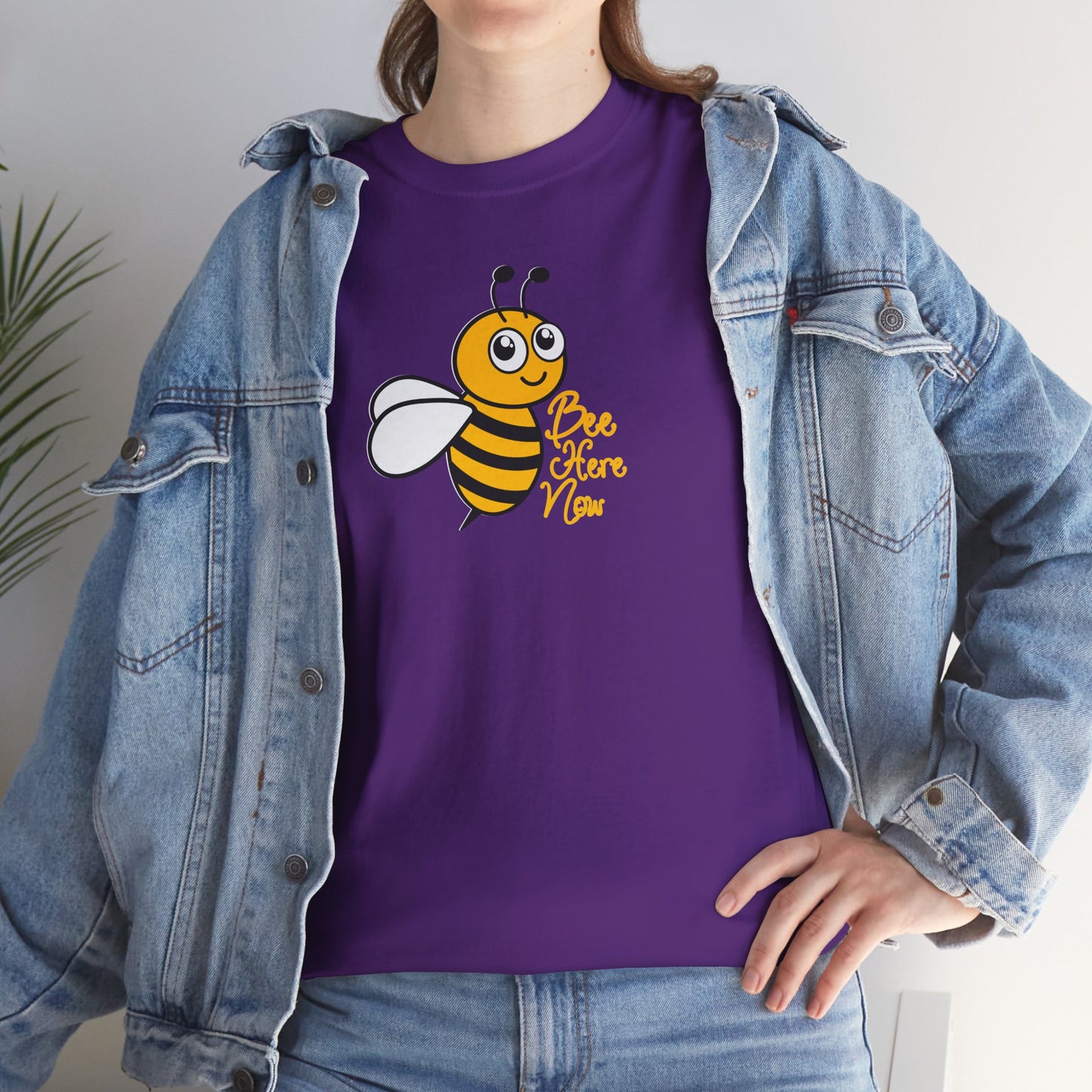 Bee Here Now Unisex Heavy Cotton Tee