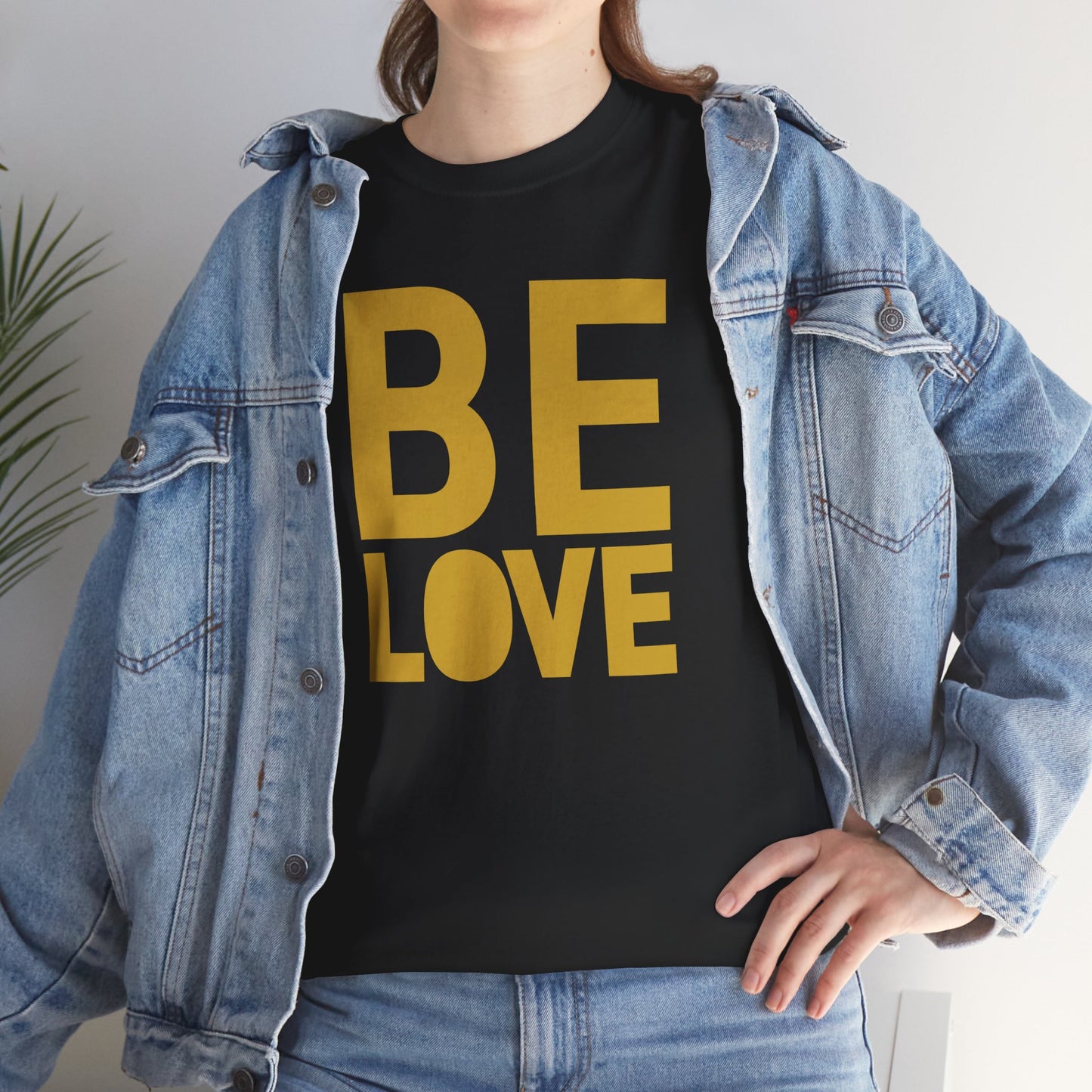 BE LOVE gold Unisex Heavy Cotton Tee