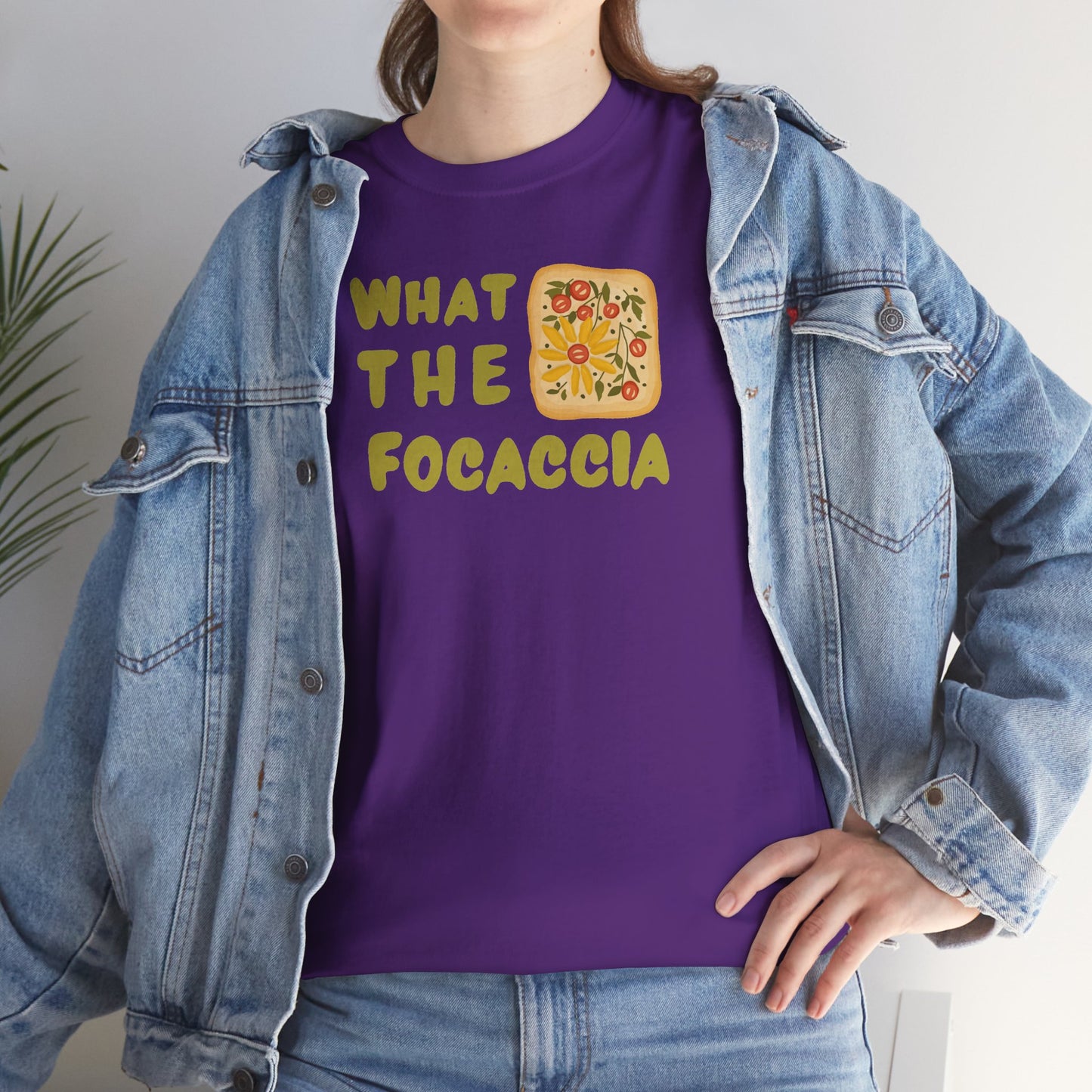 WHAT THE FOCACCIA Unisex Heavy Cotton Tee