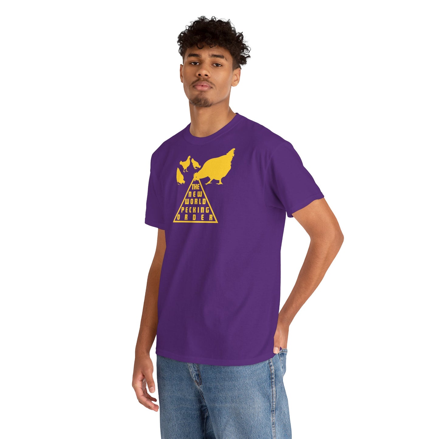 THE NEW WORLD PECKING ORDER Unisex Heavy Cotton Tee