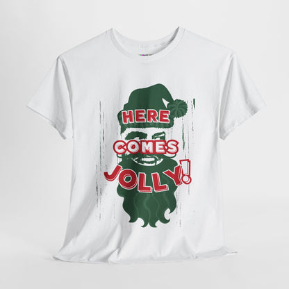 HERE COMES JOLLY!  Unisex Heavy Cotton Tee