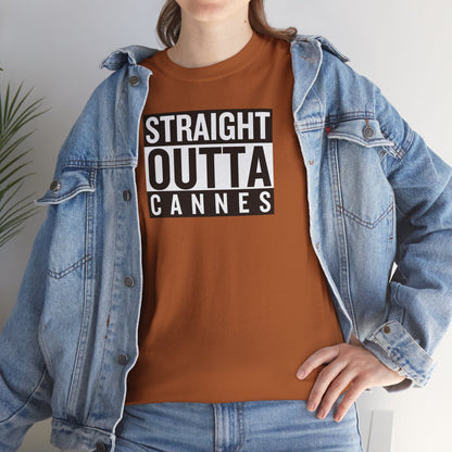 STRAIGHT OUTTA CANNES Unisex Heavy Cotton Tee