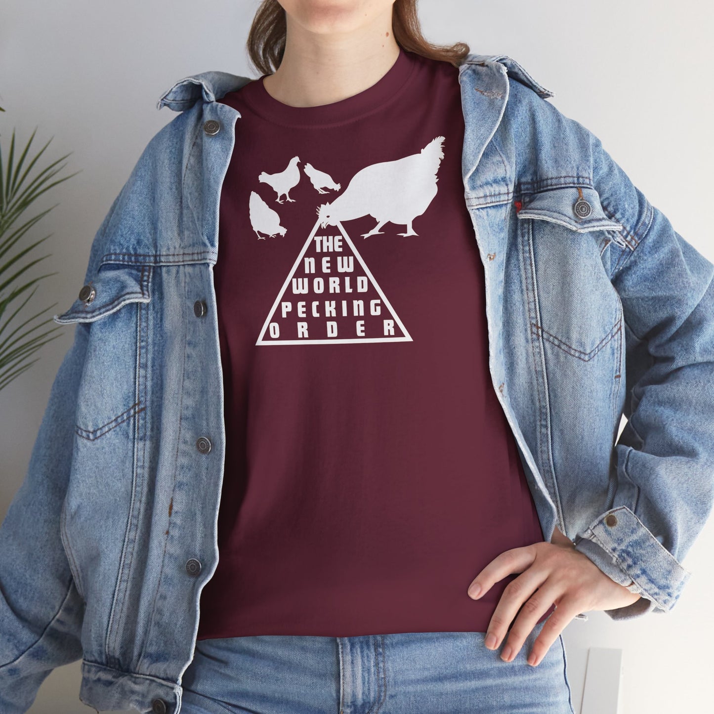 THE NEW WORLD PECKING ORDER Unisex Heavy Cotton Tee