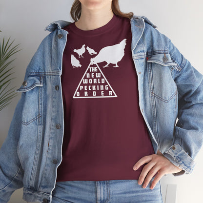 THE NEW WORLD PECKING ORDER Unisex Heavy Cotton Tee