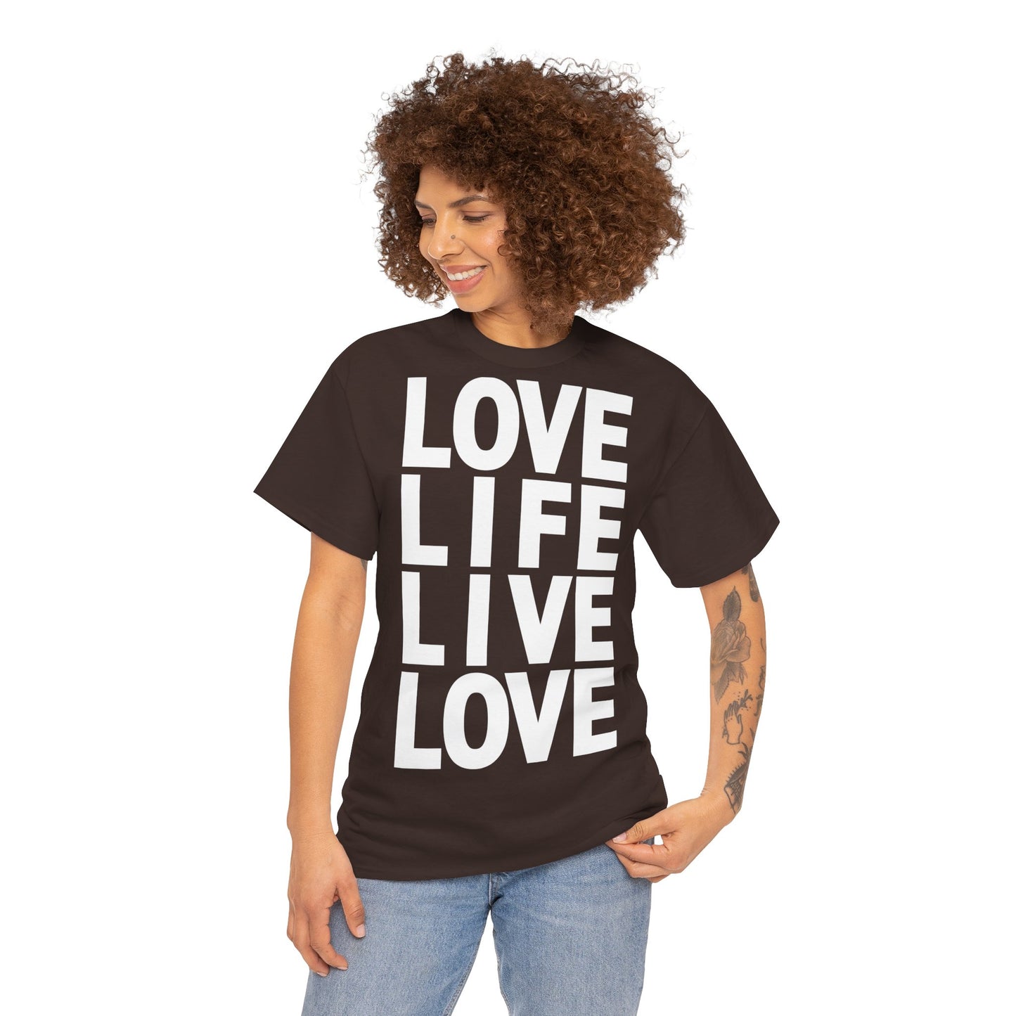 LOVE LIFE LIVE LOVE Unisex Heavy Cotton Tee