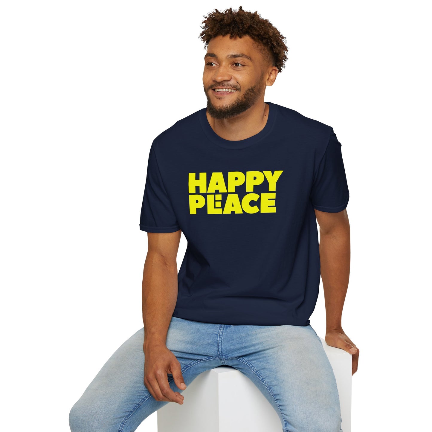 HAPPY PLACE/PEACE Unisex Softstyle 100% Cotton T-Shirt