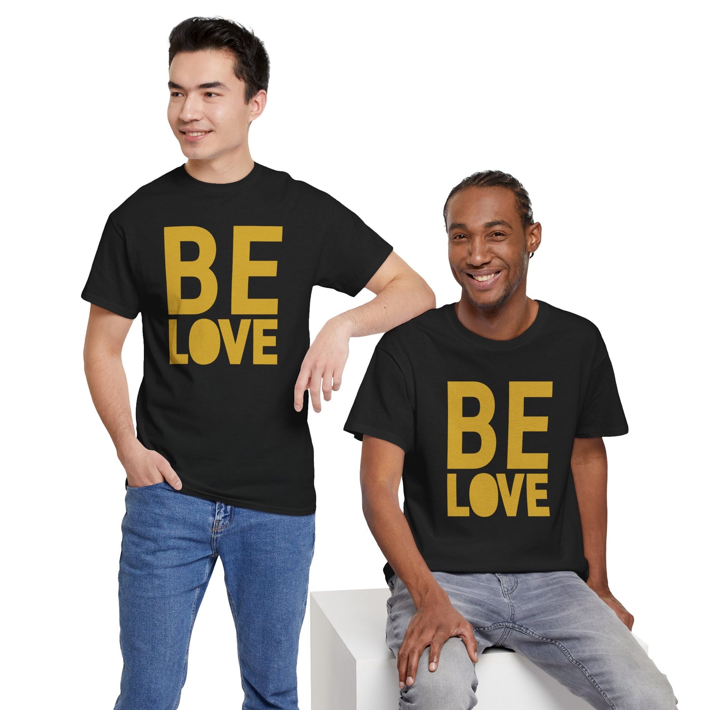 BE LOVE gold Unisex Heavy Cotton Tee