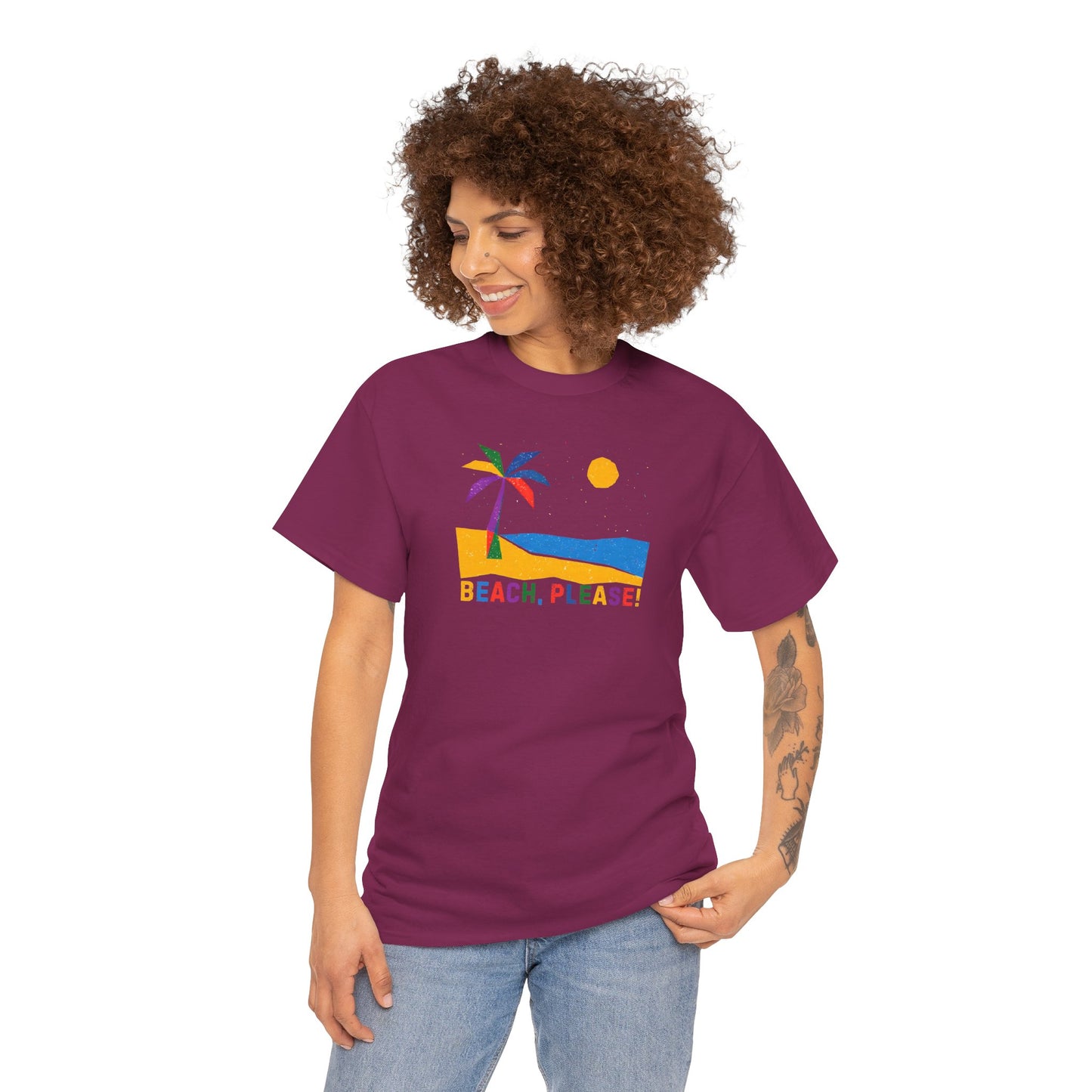 BEACH, PLEASE! Unisex Heavy Cotton Tee