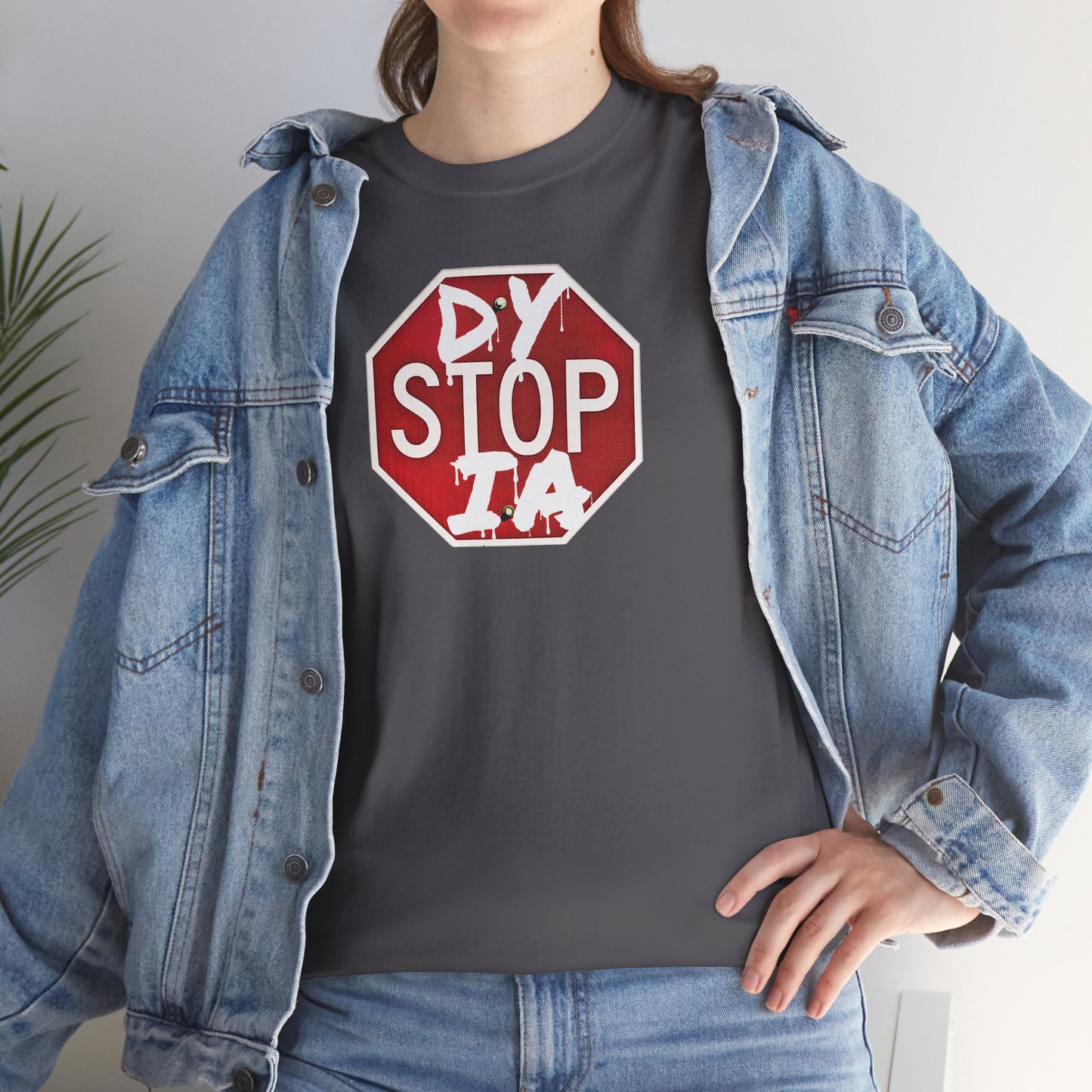 STOP DYSTOPIA Unisex Heavy Cotton Tee