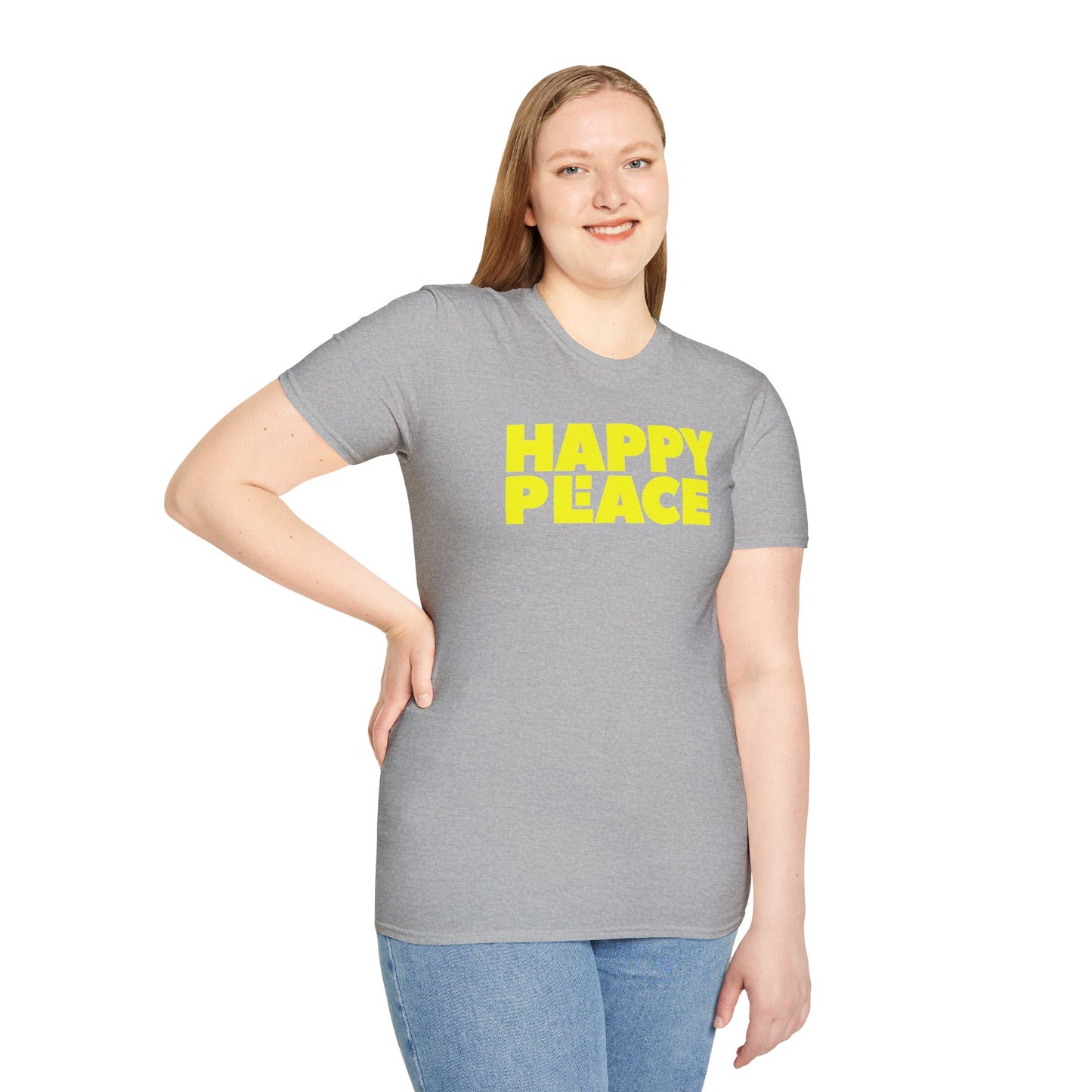 HAPPY PLACE/PEACE Unisex Softstyle 100% Cotton T-Shirt
