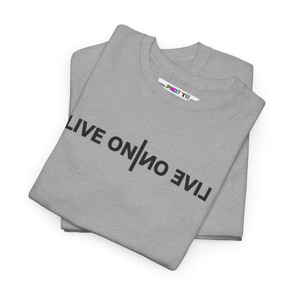 LIVE ON I ИO ƎVI⅃ Unisex Heavy Cotton Tee