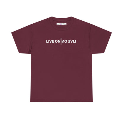 LIVE ON I ИO ƎVI⅃ Unisex Heavy Cotton Tee