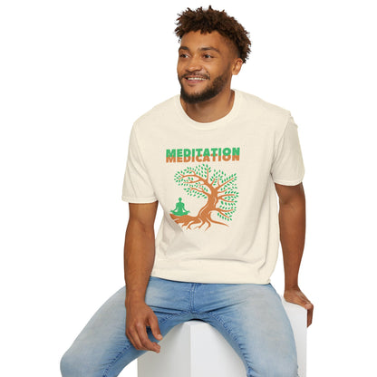 MEDITATION MEDICATION Unisex Softstyle 100% Cotton T-Shirt