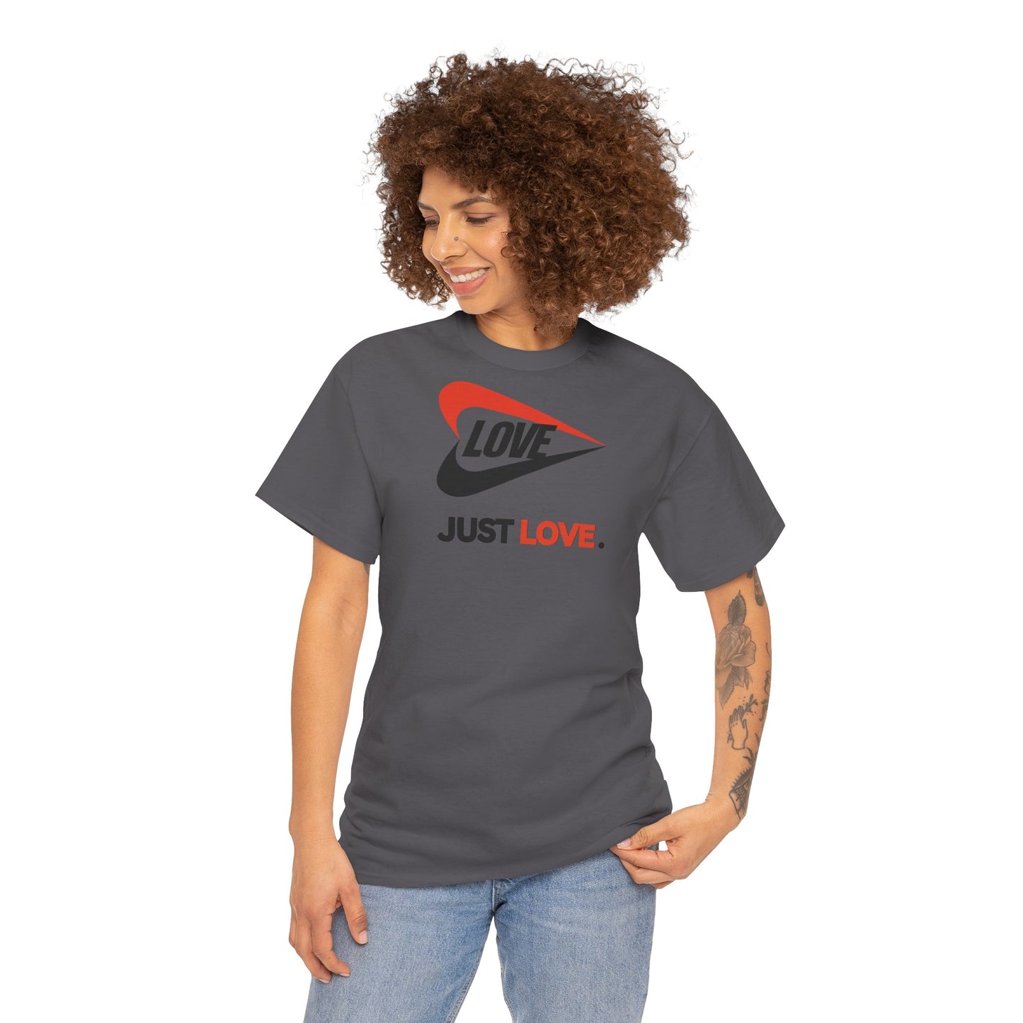 LOVE JUST LOVE. Unisex Heavy Cotton Tee