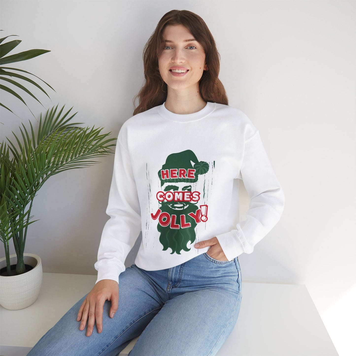 HERE COMES JOLLY! Unisex Heavy Blend™ Crewneck Sweatshirt