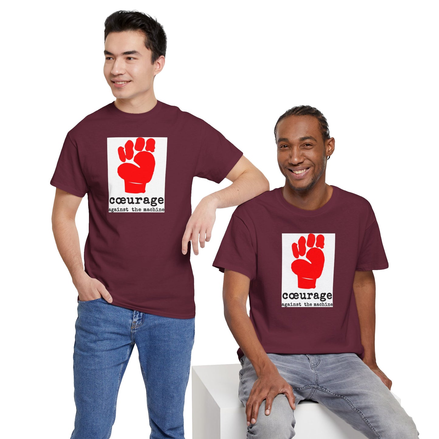 cœurage against the machine Unisex Heavy Cotton Tee