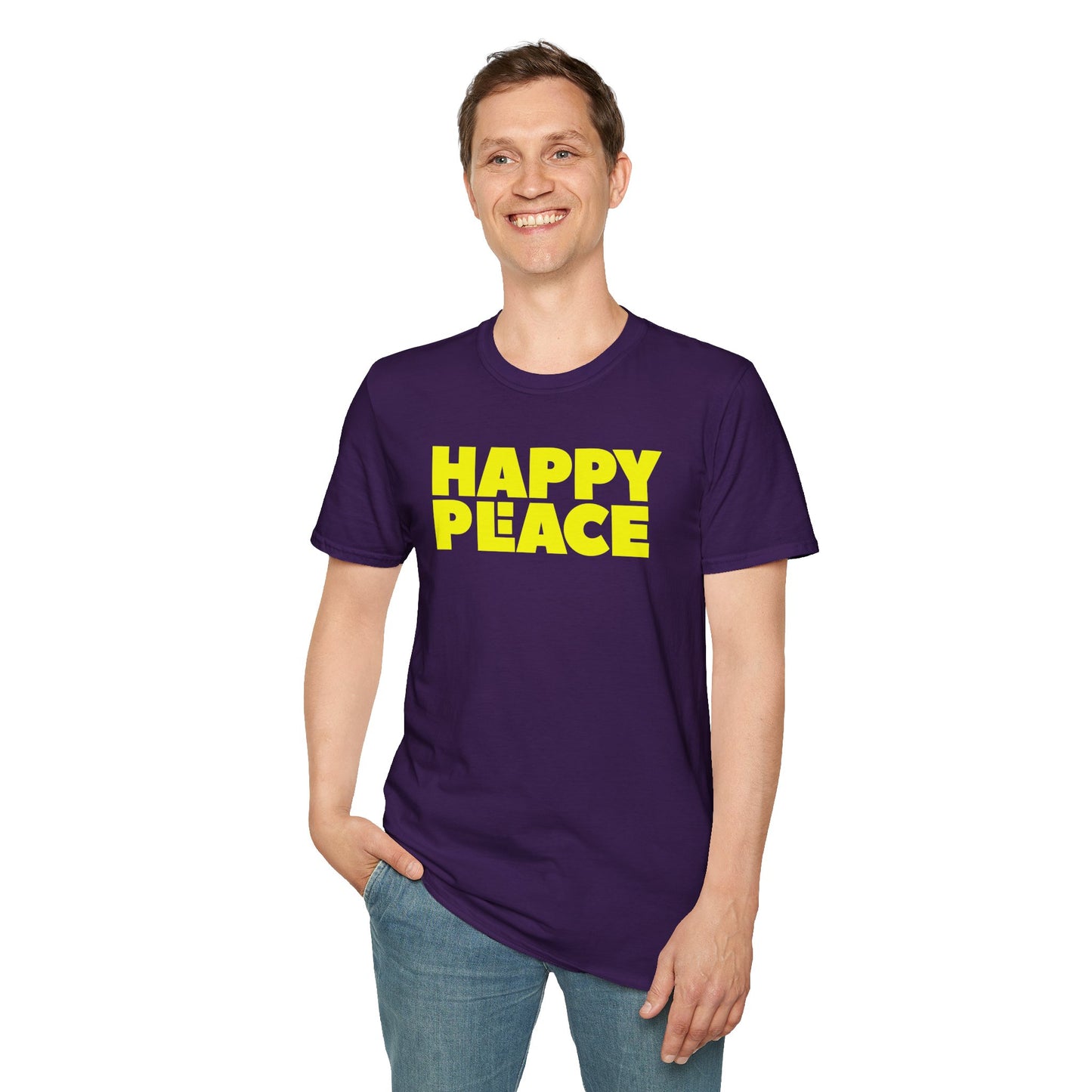 HAPPY PLACE/PEACE Unisex Softstyle 100% Cotton T-Shirt