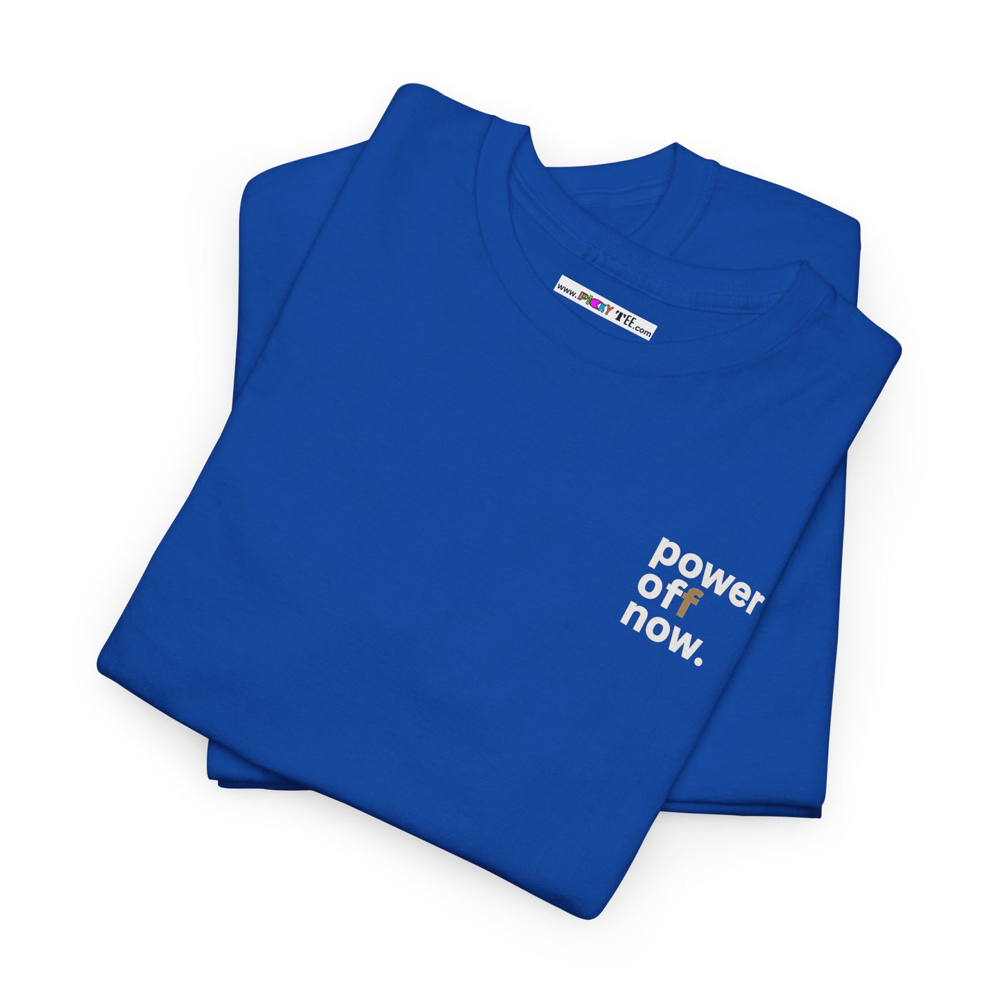 power off now Unisex Heavy Cotton Tee