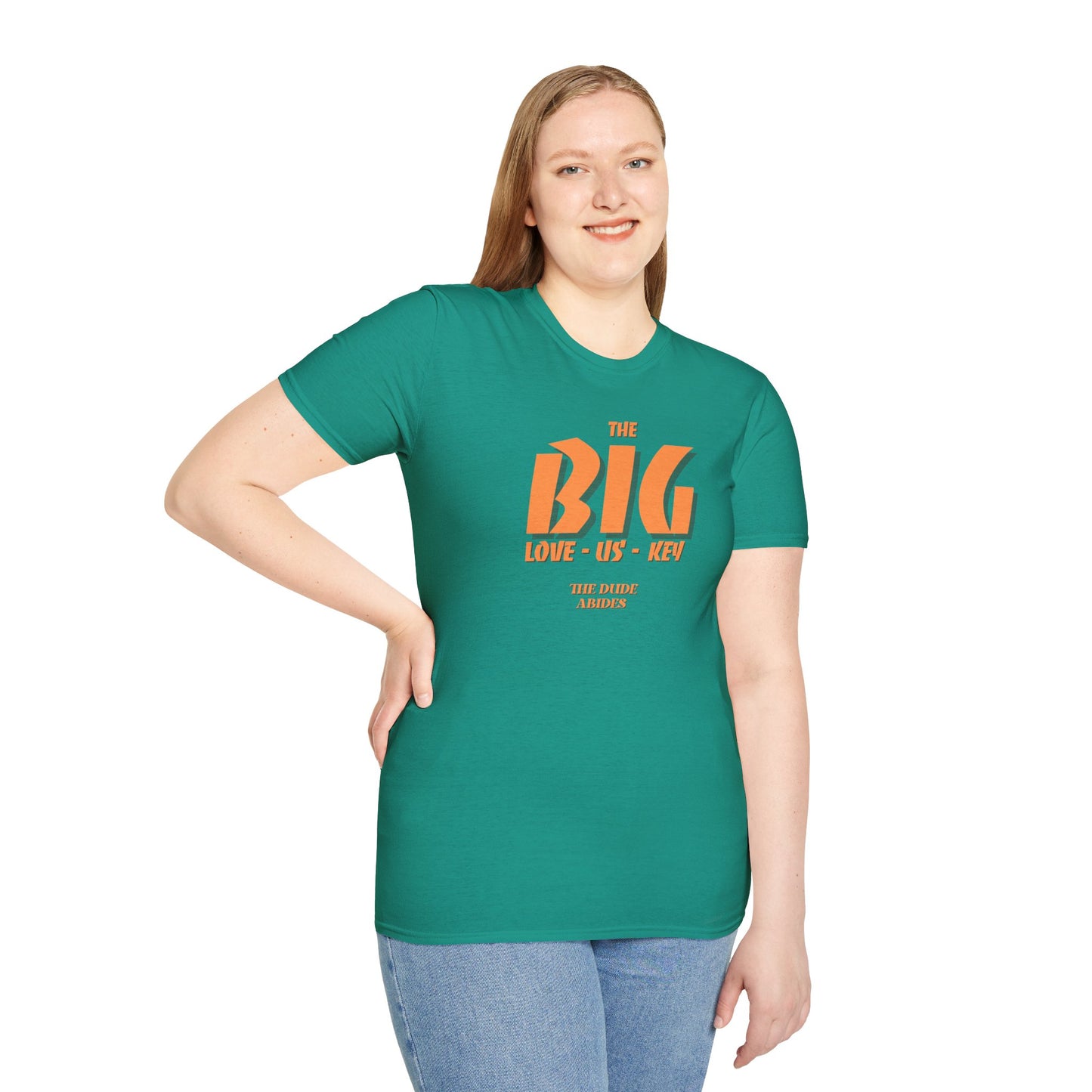 THE BIG LOVE-US-KEY Unisex Softstyle 100% Cotton T-Shirt