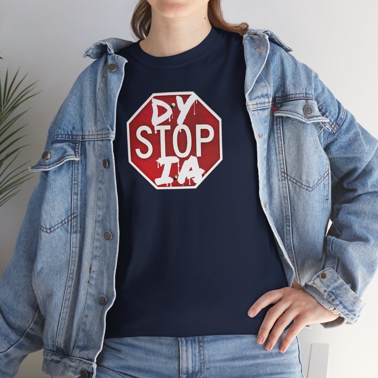 STOP DYSTOPIA Unisex Heavy Cotton Tee