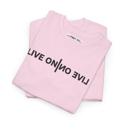 LIVE ON I ИO ƎVI⅃ Unisex Heavy Cotton Tee
