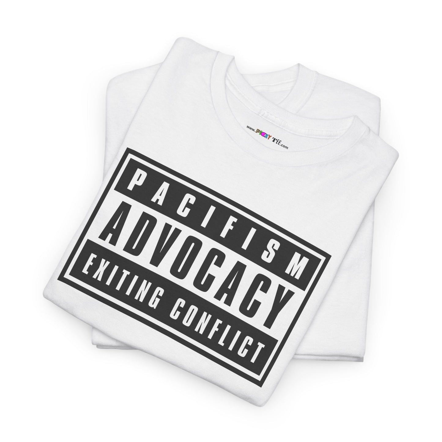 PACIFISM ADVOCACY EXITING CONFLICT Unisex Heavy Cotton Tee