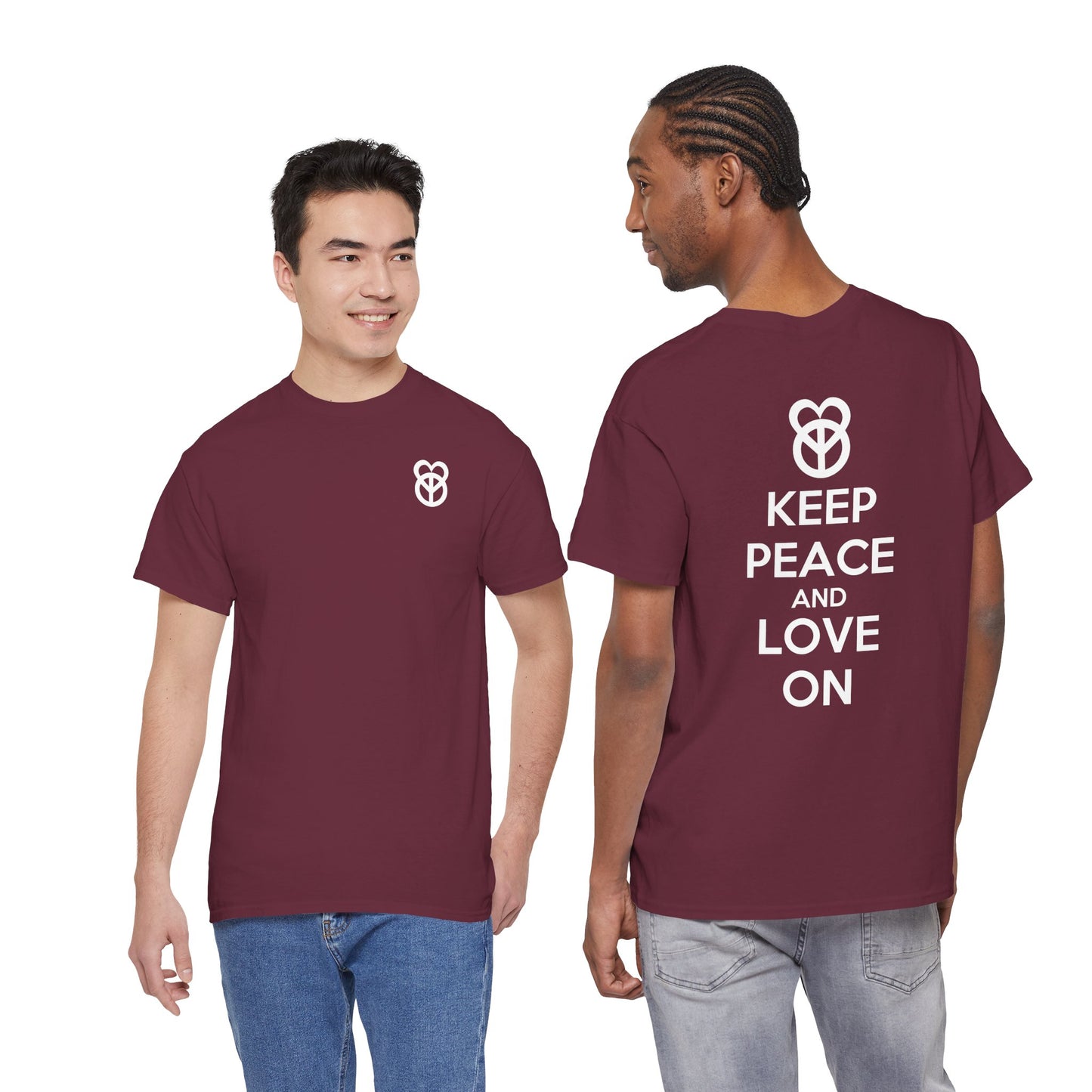 KEEP PEACE AND LOVE ON Unisex Heavy Cotton Tee