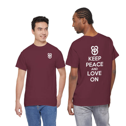 KEEP PEACE AND LOVE ON Unisex Heavy Cotton Tee