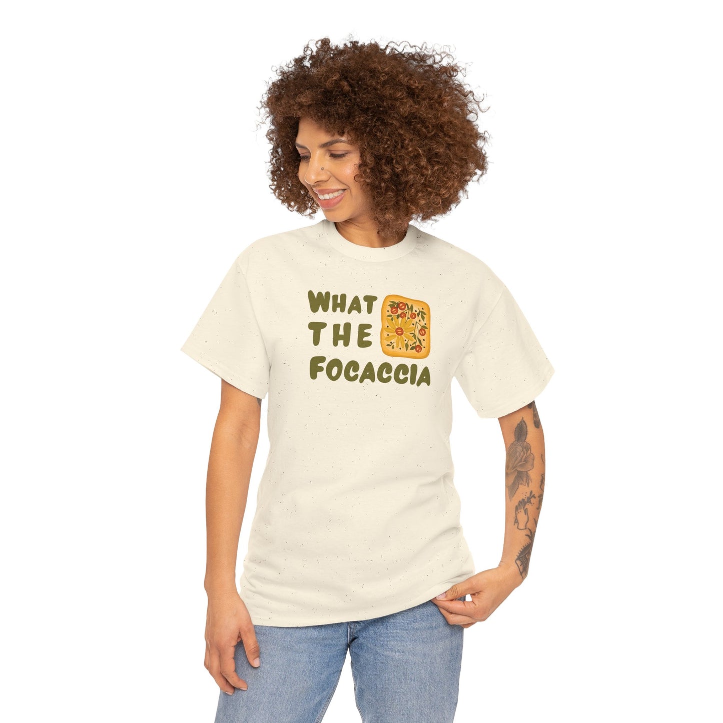WHAT THE FOCACCIA Unisex Heavy Cotton Tee