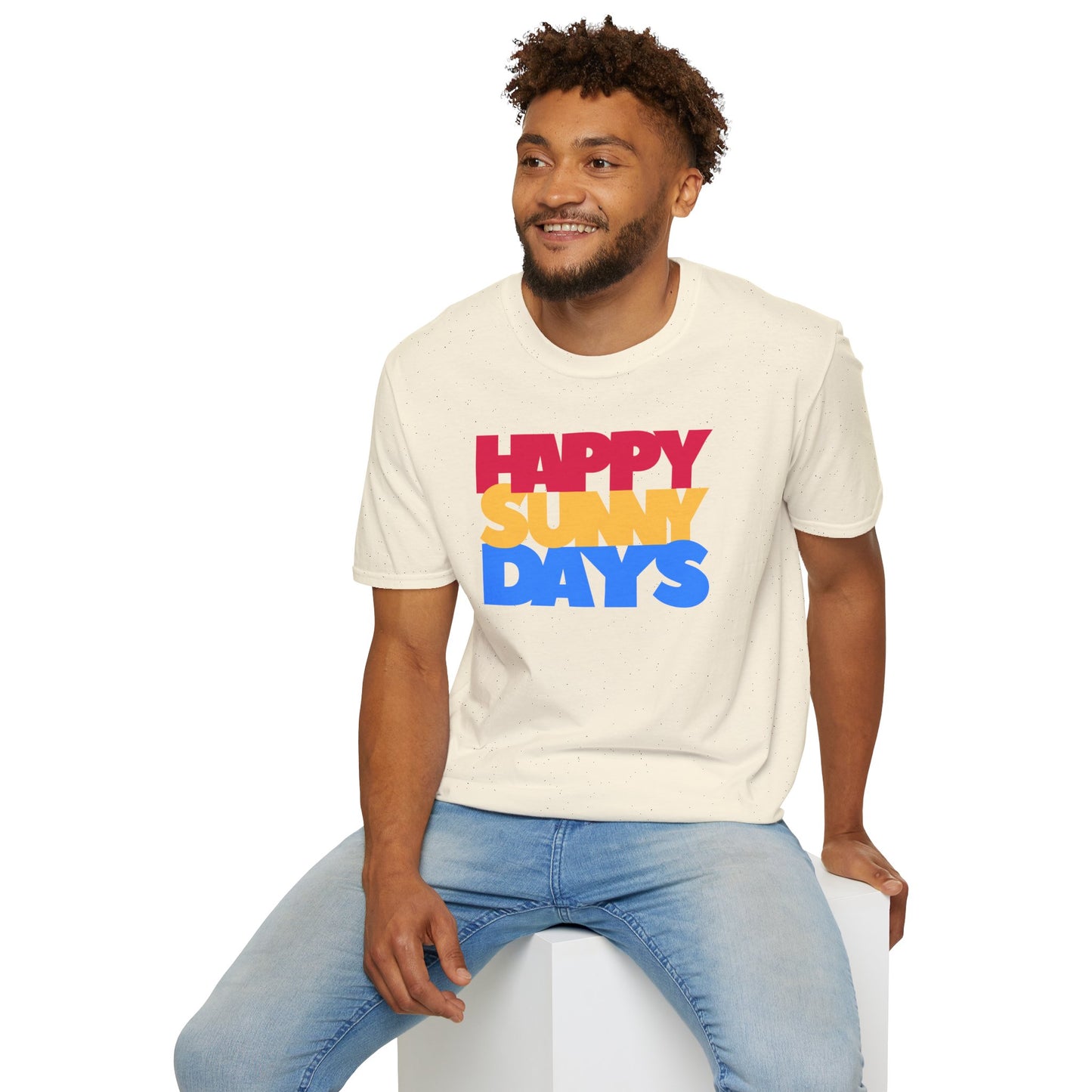 HAPPY SUNNY DAYS Unisex Softstyle 100% Cotton T-Shirt