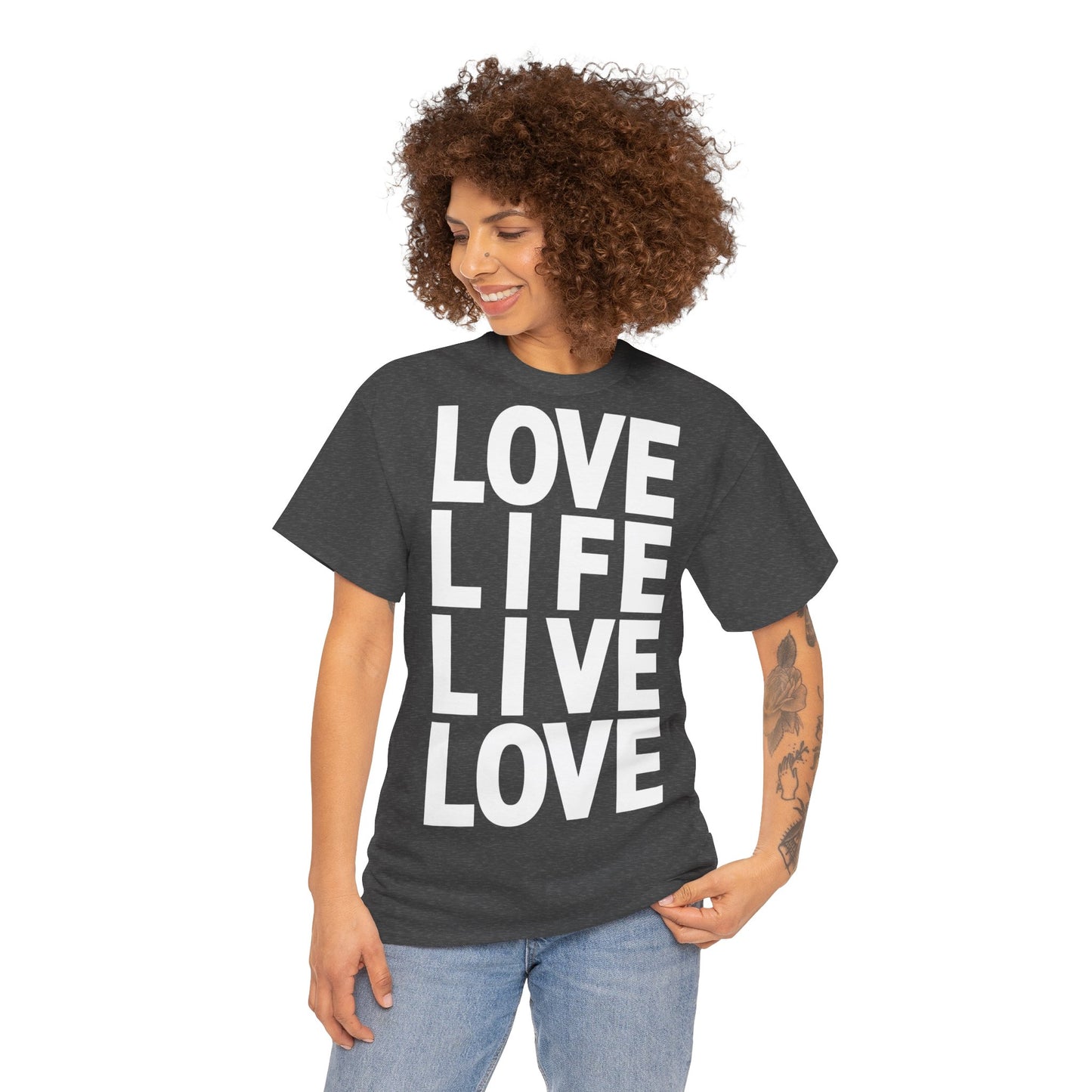 LOVE LIFE LIVE LOVE Unisex Heavy Cotton Tee