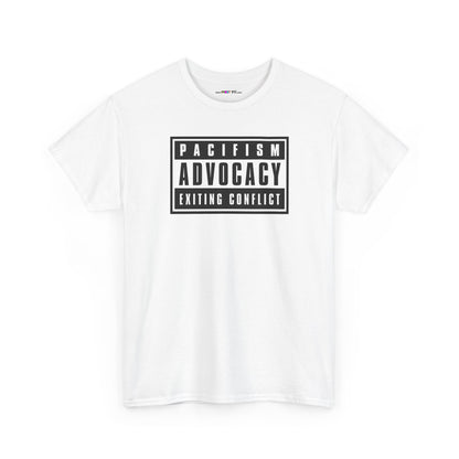 PACIFISM ADVOCACY EXITING CONFLICT Unisex Heavy Cotton Tee