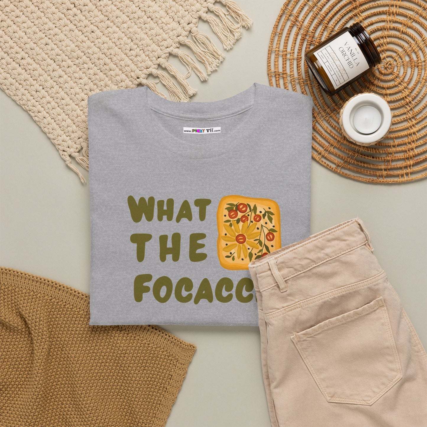 WHAT THE FOCACCIA Unisex Heavy Cotton Tee