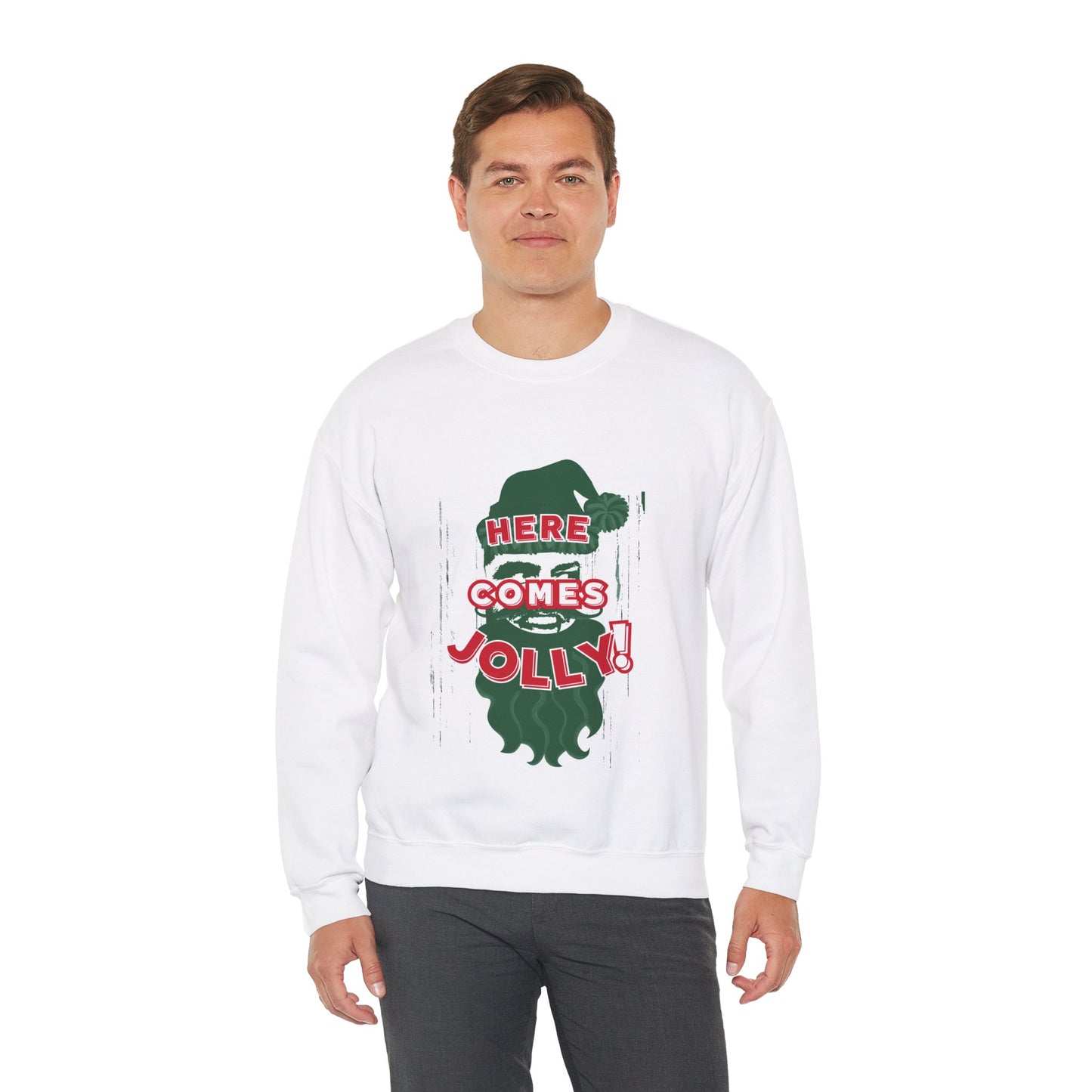 HERE COMES JOLLY! Unisex Heavy Blend™ Crewneck Sweatshirt