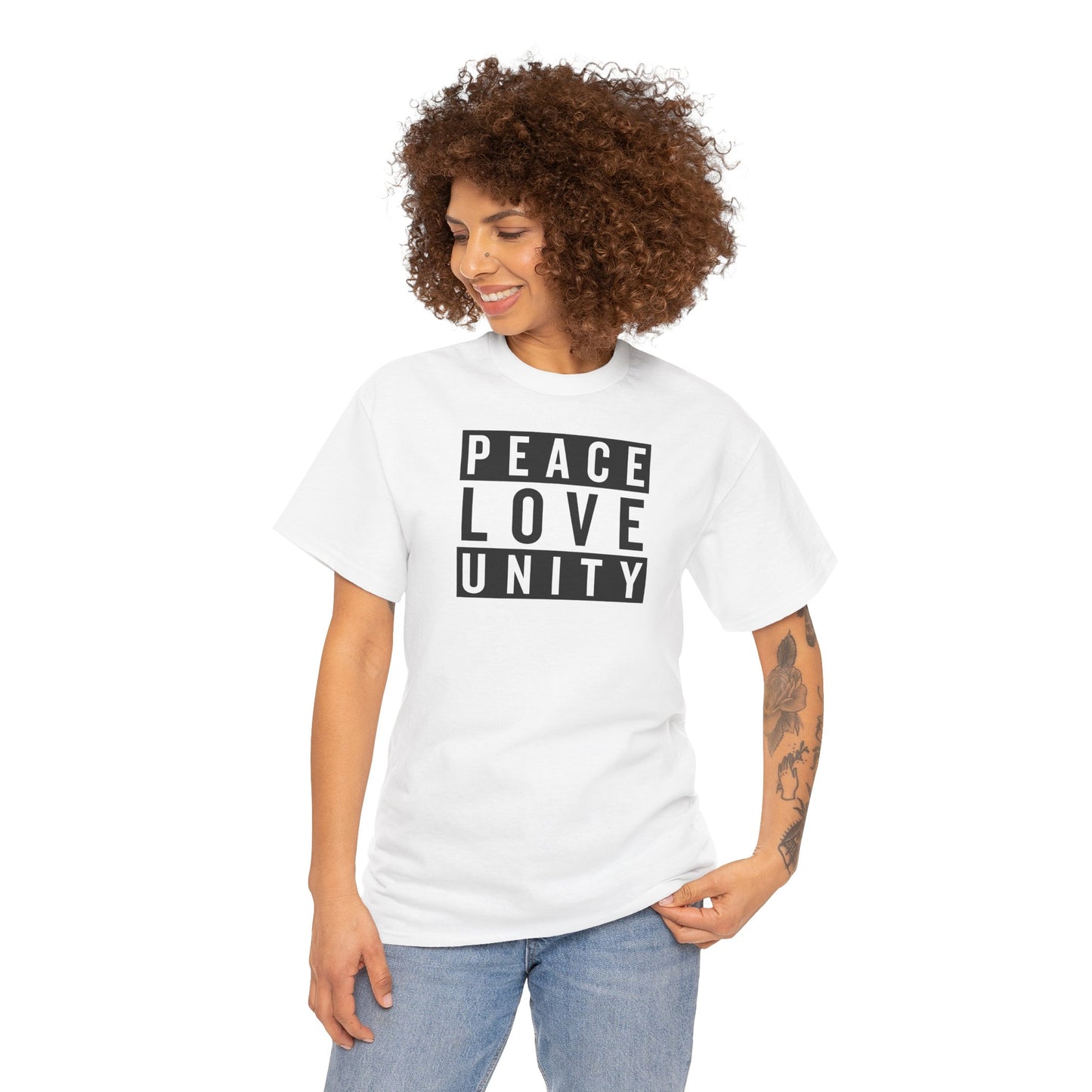 PEACELOVEUNITY Unisex Heavy Cotton Tee