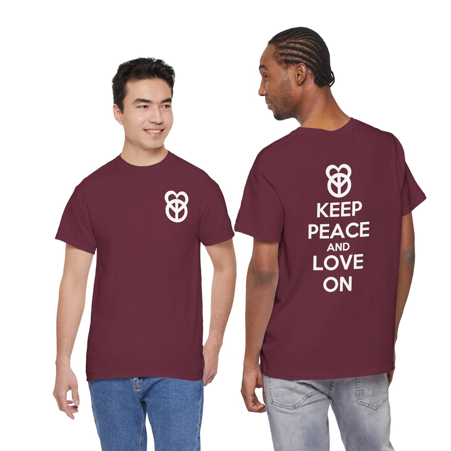 KEEP PEACE AND LOVE ON Unisex Heavy Cotton Tee