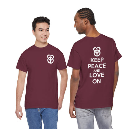 KEEP PEACE AND LOVE ON Unisex Heavy Cotton Tee