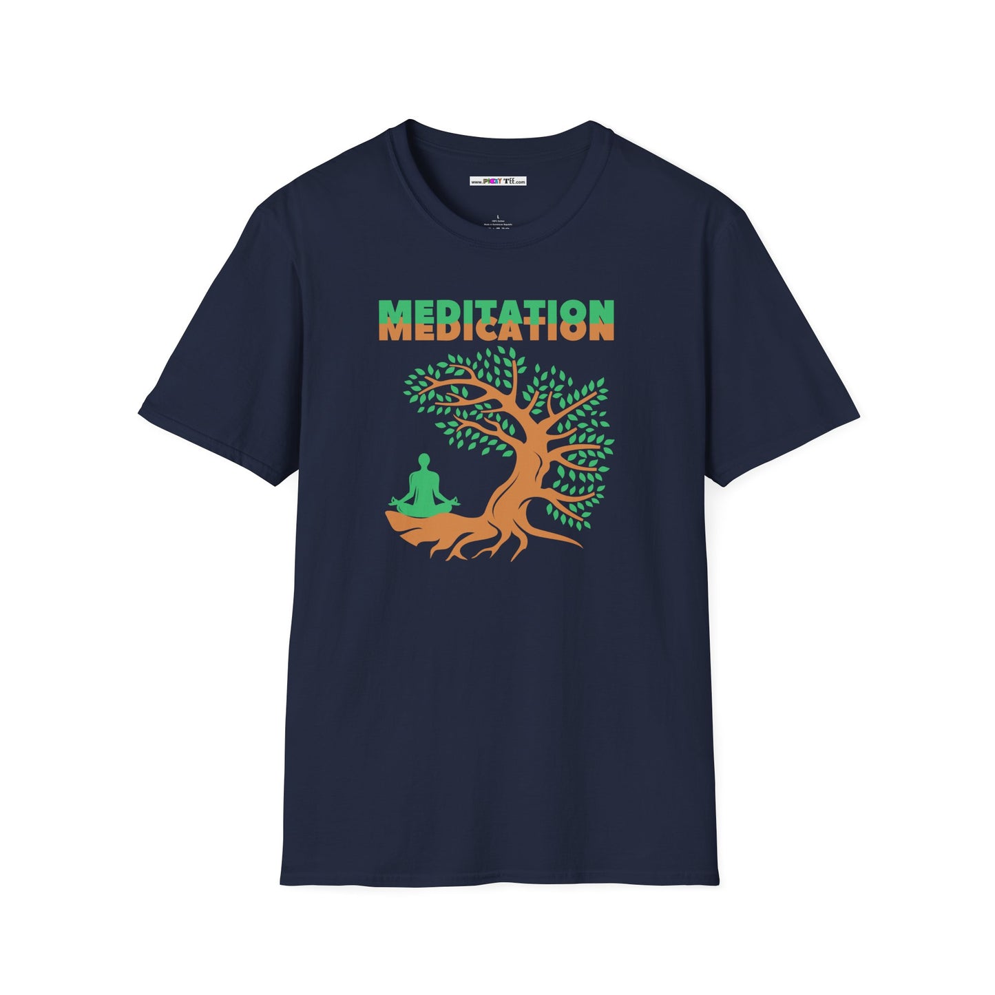 MEDITATION MEDICATION Unisex Softstyle 100% Cotton T-Shirt