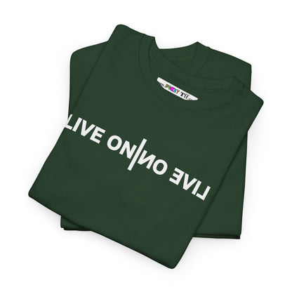 LIVE ON I ИO ƎVI⅃ Unisex Heavy Cotton Tee