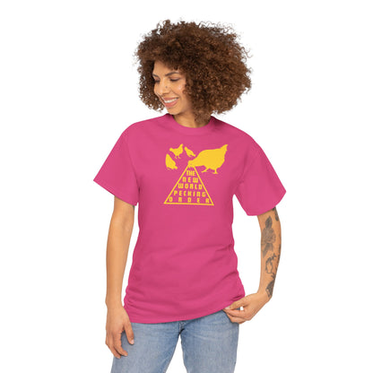 THE NEW WORLD PECKING ORDER Unisex Heavy Cotton Tee