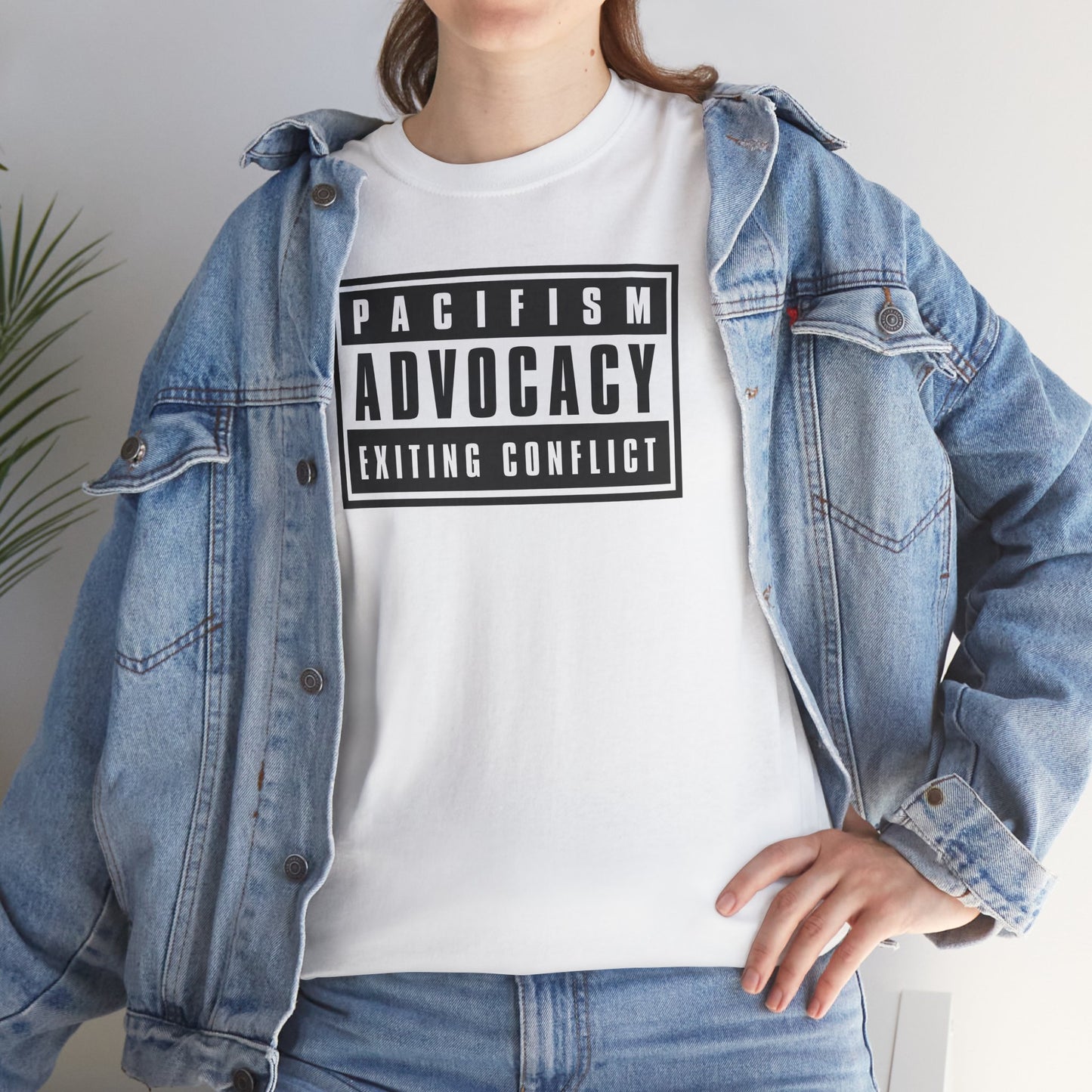 PACIFISM ADVOCACY EXITING CONFLICT Unisex Heavy Cotton Tee