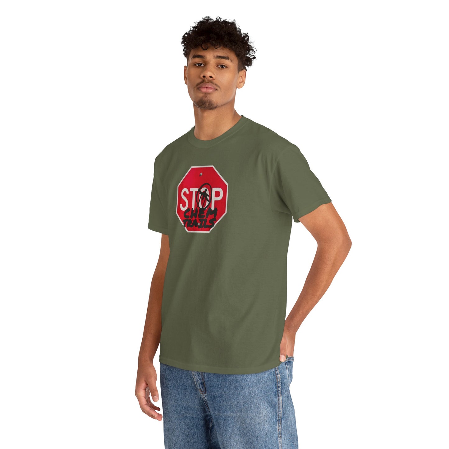 STOP chem trails Unisex Heavy Cotton Tee