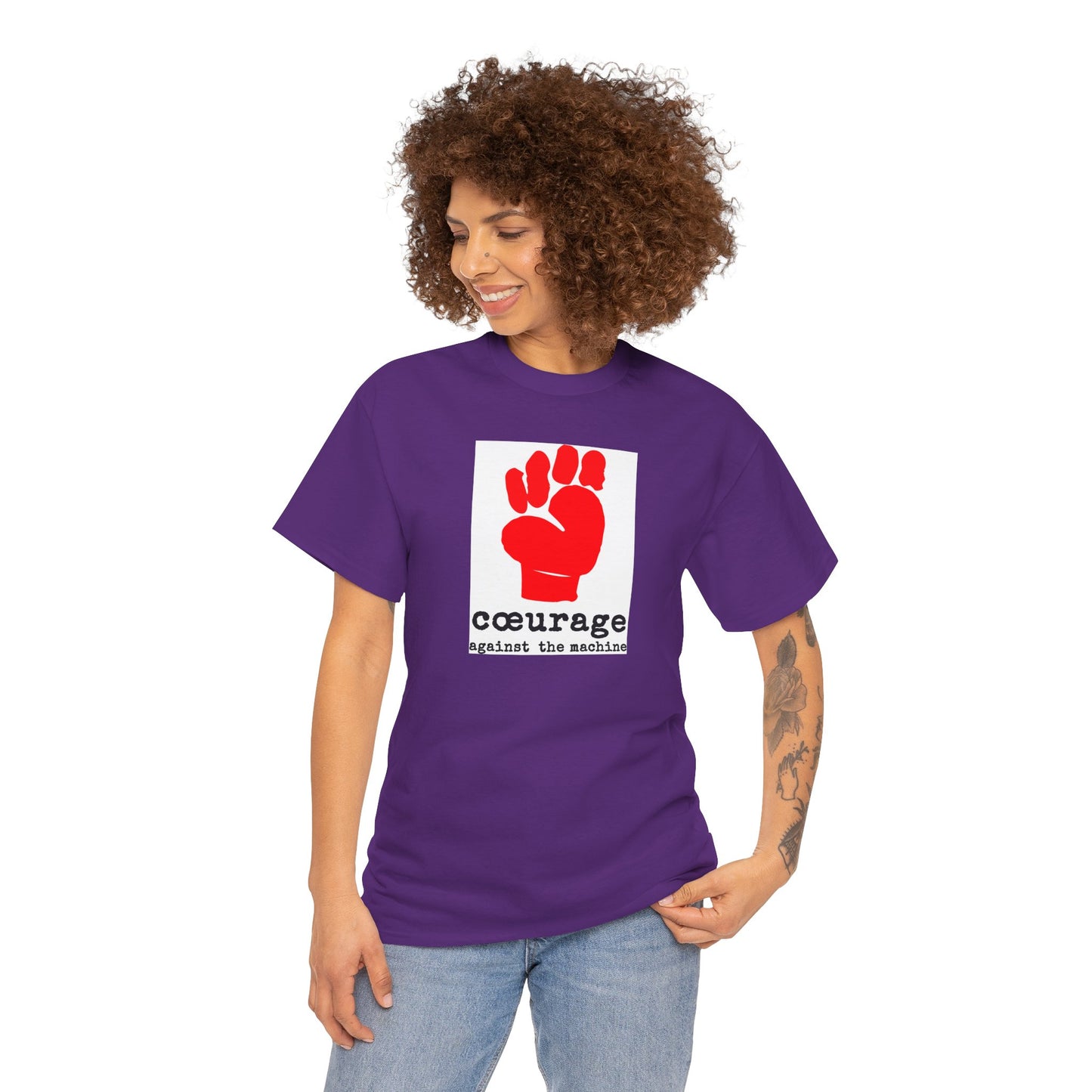 cœurage against the machine Unisex Heavy Cotton Tee