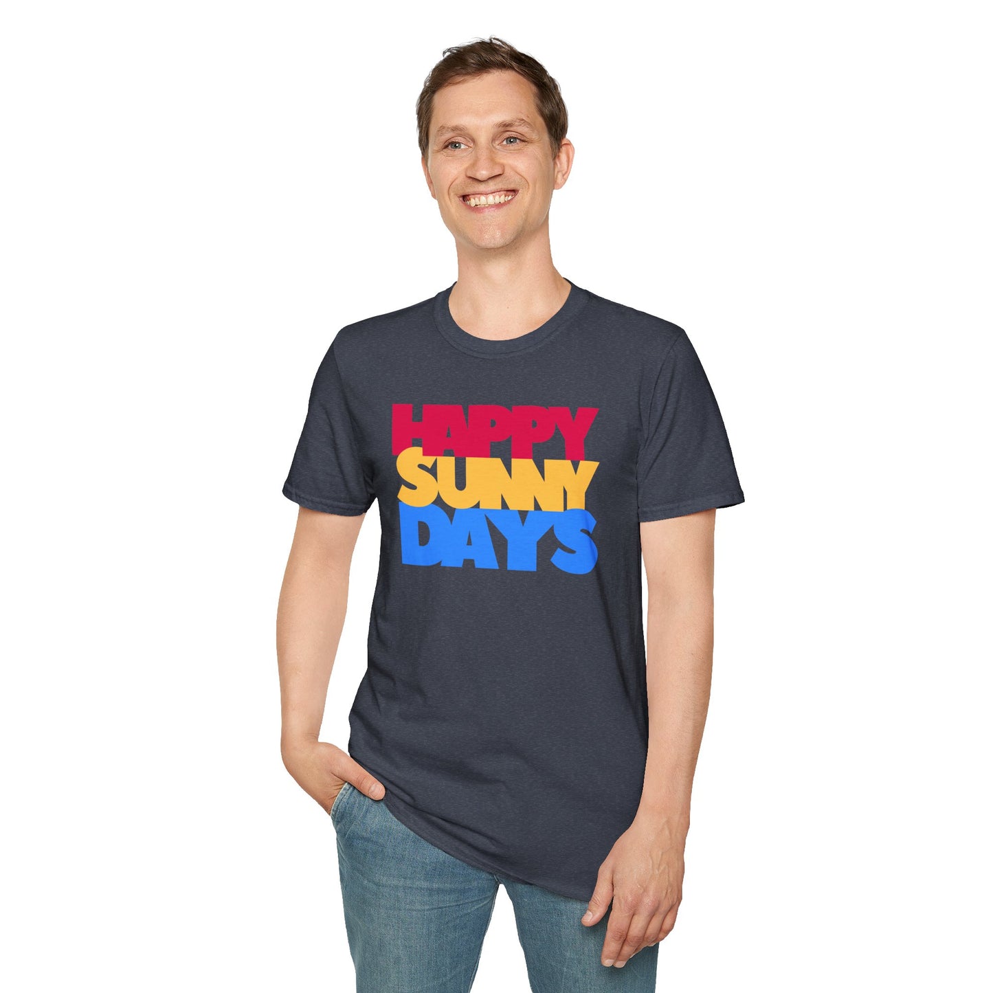 HAPPY SUNNY DAYS Unisex Softstyle 100% Cotton T-Shirt