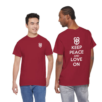 KEEP PEACE AND LOVE ON Unisex Heavy Cotton Tee