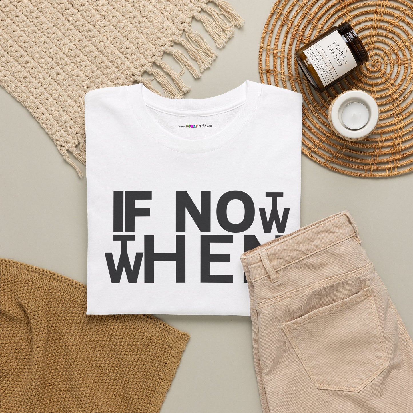 IF NOT NOW THEN WHEN Unisex Heavy Cotton Tee