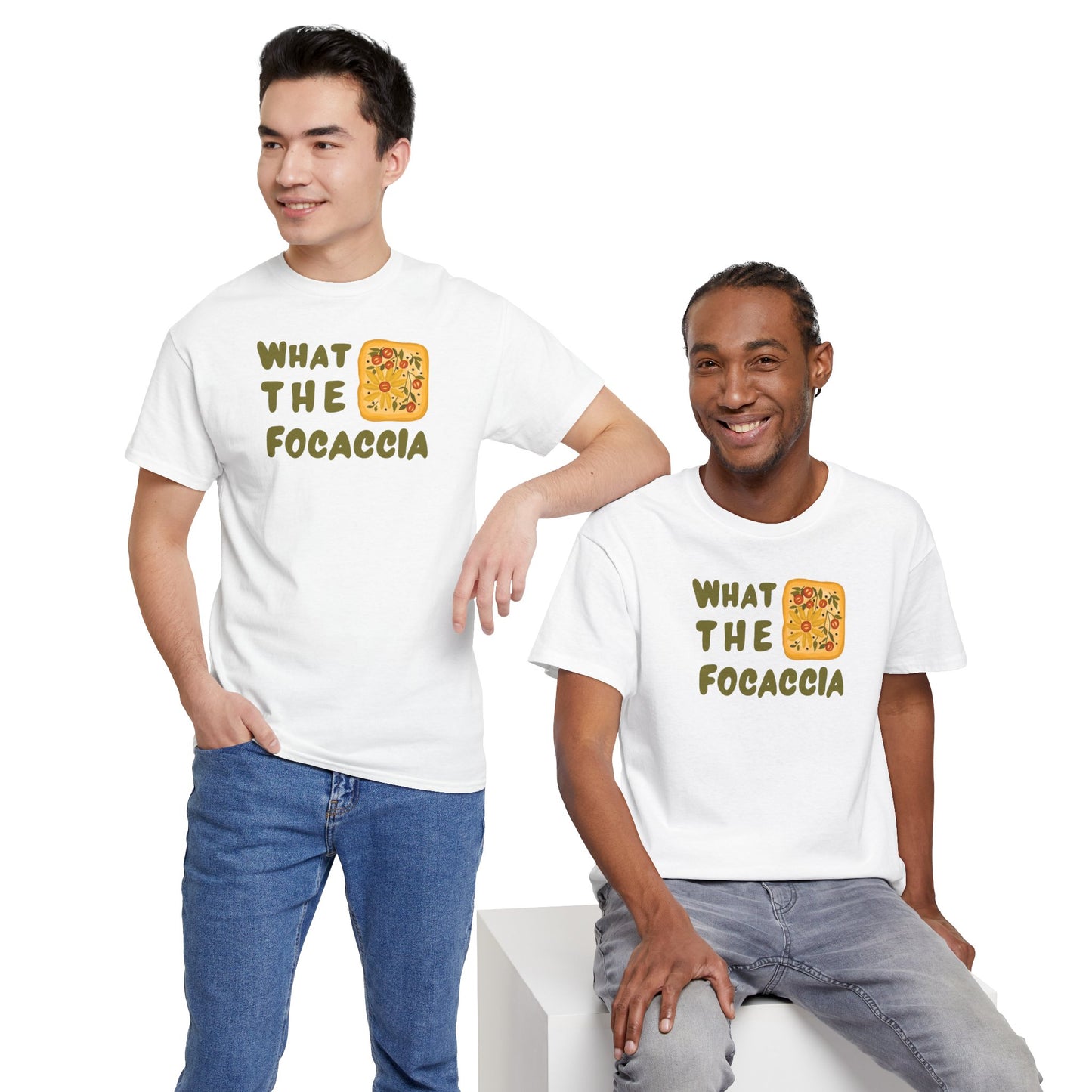 WHAT THE FOCACCIA Unisex Heavy Cotton Tee