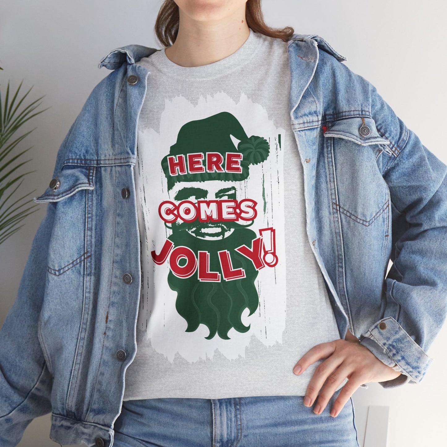 HERE COMES JOLLY!  Unisex Heavy Cotton Tee